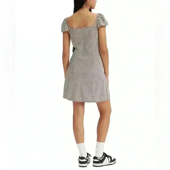 NWT LEVI'S Women's Misha Checkered Flutter-Sleeve Skater Dress Sz 4X - Picture 3 of 9